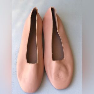 Madewell The Cory Square Toe Leather Flats Coral blush Size 9.5